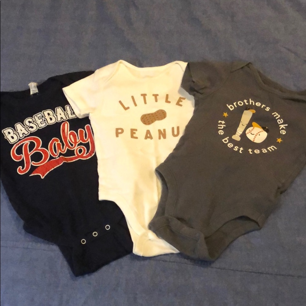 Baseball onesies 12-24 months